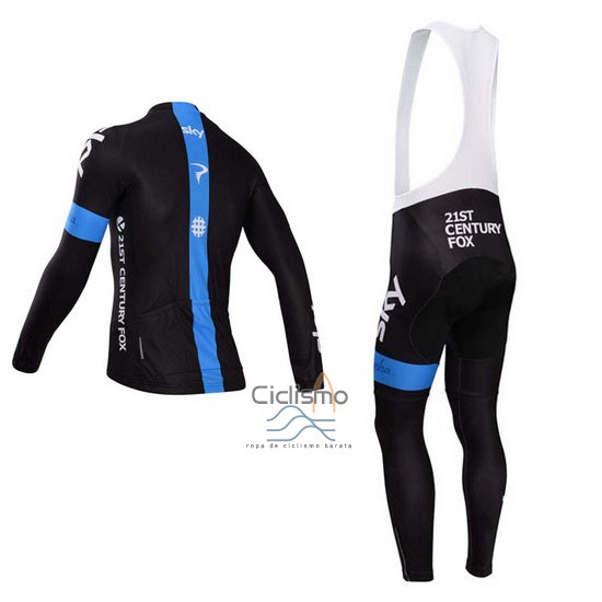 Sky Ropa Ciclismo Culotte Largo 2014 Mangas Largas Negro y Azul